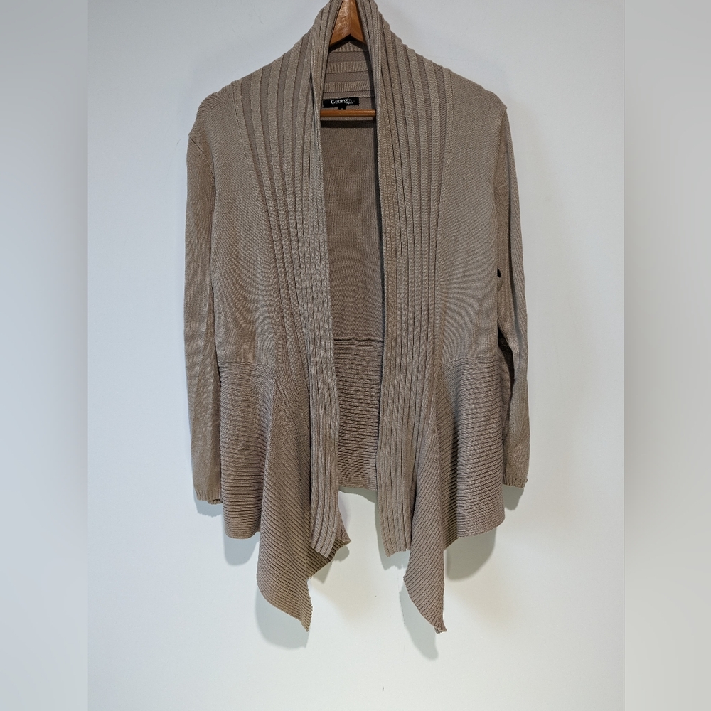 George Beige Open Front Ribbed Cardigan - Picture 6 of 6